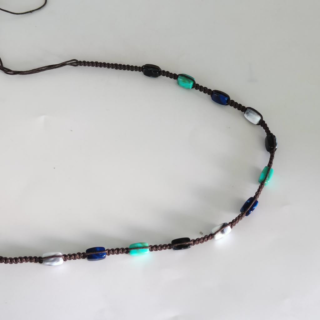 Turquoise Hat Accessories Bohemian Dyed Wooden Beads For Hat Band Fedora Hat Decoration Straw Hat Band Waist Rope