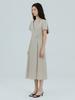 Etmont Halter-Neck Shirring Dress, Beige