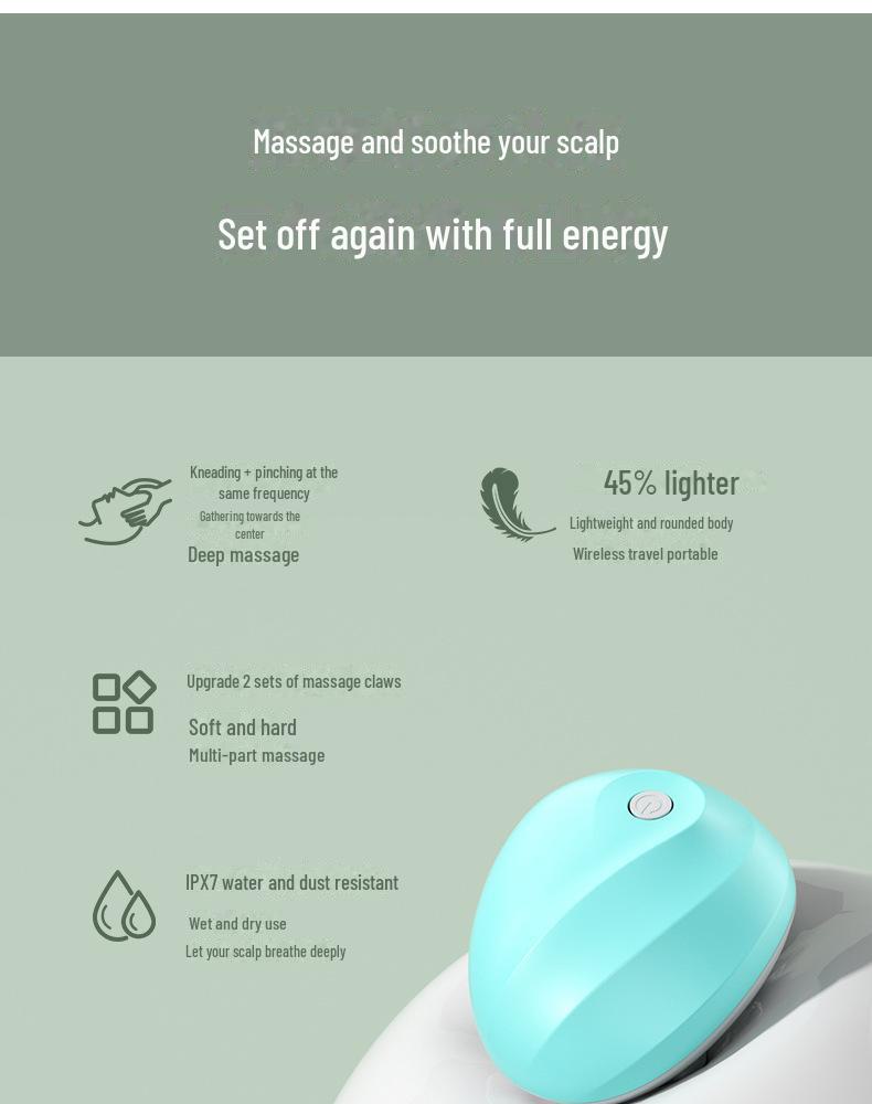 

Портативный электрический силиконовый массажер для кожи головы и домашних животных с зарядкой через USB светло-синий