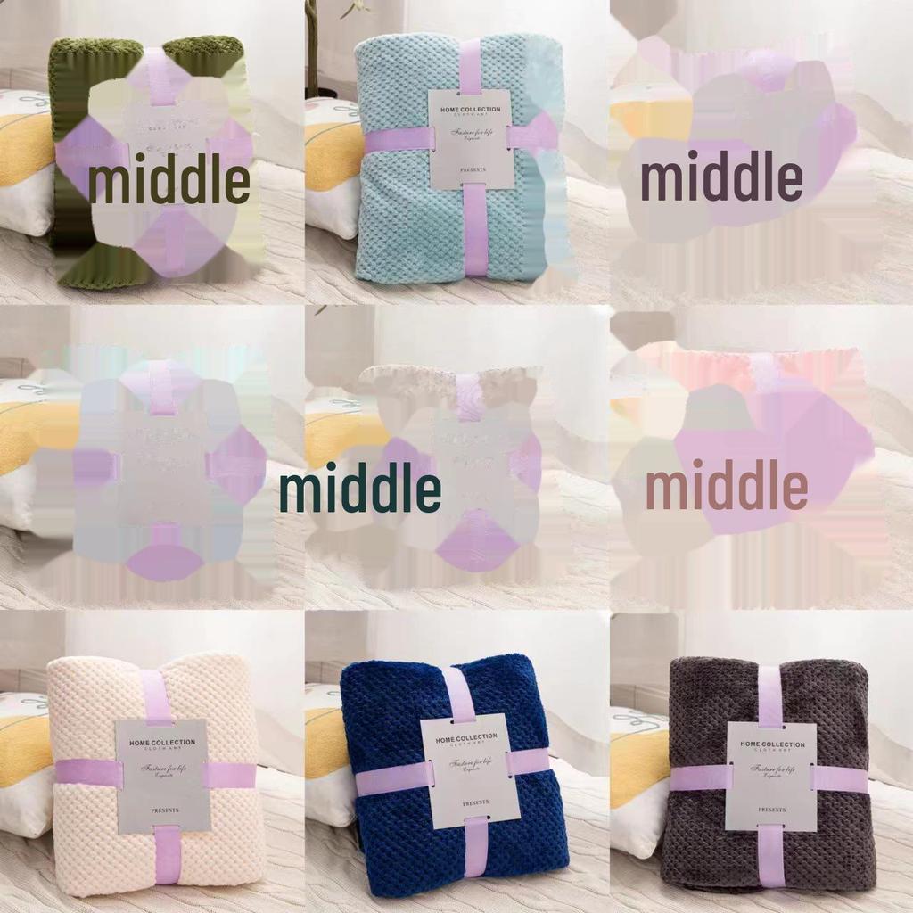 Cross-Border Thick Pineapple Flannel Blanket - Solid Color Coral Fleece Children's Gift Blanket