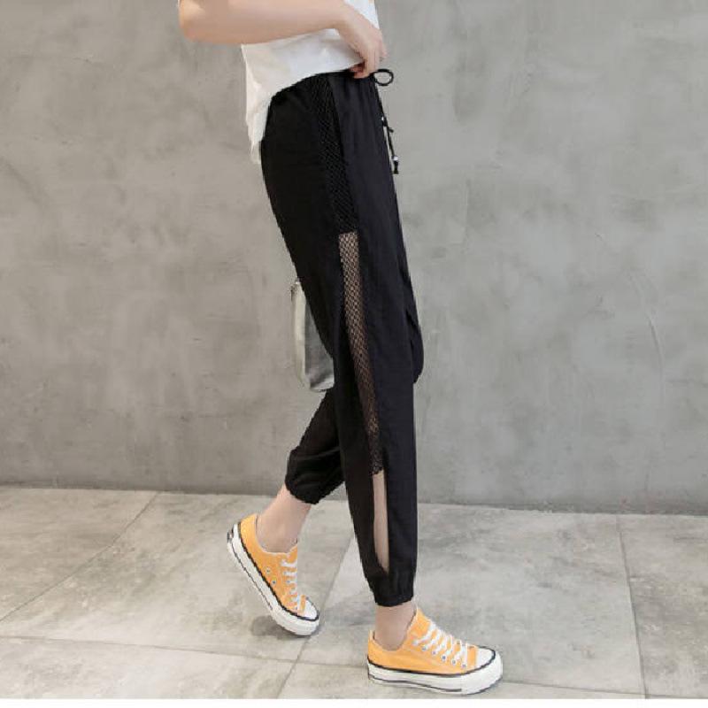 2025 Women's Summer Mesh Harem Cropped Pants - Versatile Loose Casual Plus Size Sportswear