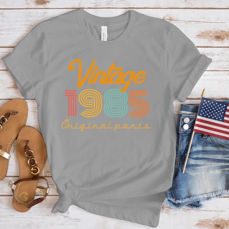New Hot Vintage 1985 Tshirts Fashion Unisex Girls Summer Tee Shirt Casual Short Sleeve Round Neck Tops Tshirts