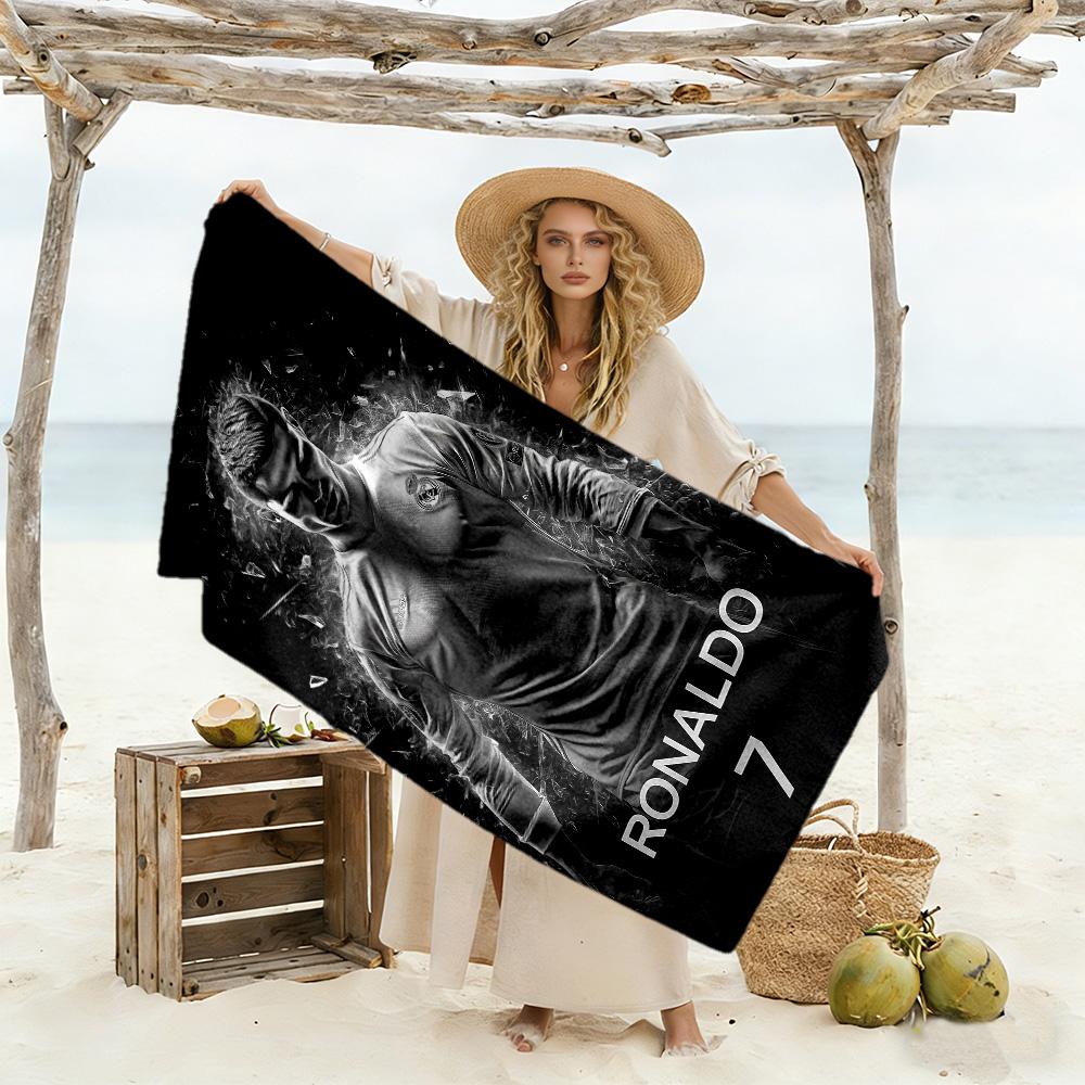 Cr7 Football Legend Beach Towel Quick-Dry Soft Microfiber Comfortable Lightweight Portable for Swimming,Beach,Camping, Travel, Beach Accessories,Gym