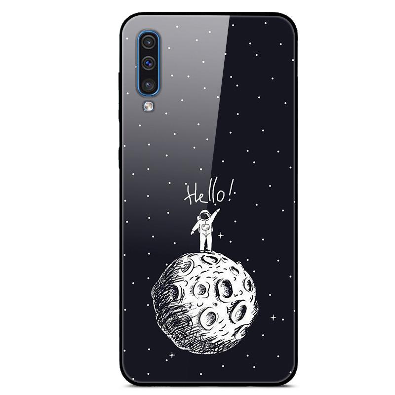 For Samsung A50 Case A51 Tempered Glass Planet Space Cover Glass Back Case for Samsung Galaxy A50S A51 A50 A 50 Fundas Coque