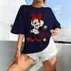 Koszulka damska Disney Myszka Minnie 2026 Lato Vintage Kreskówka Bawełniana T-shirt Casual Krótki Rękaw Top z Nadrukiem Ubrania Y2k