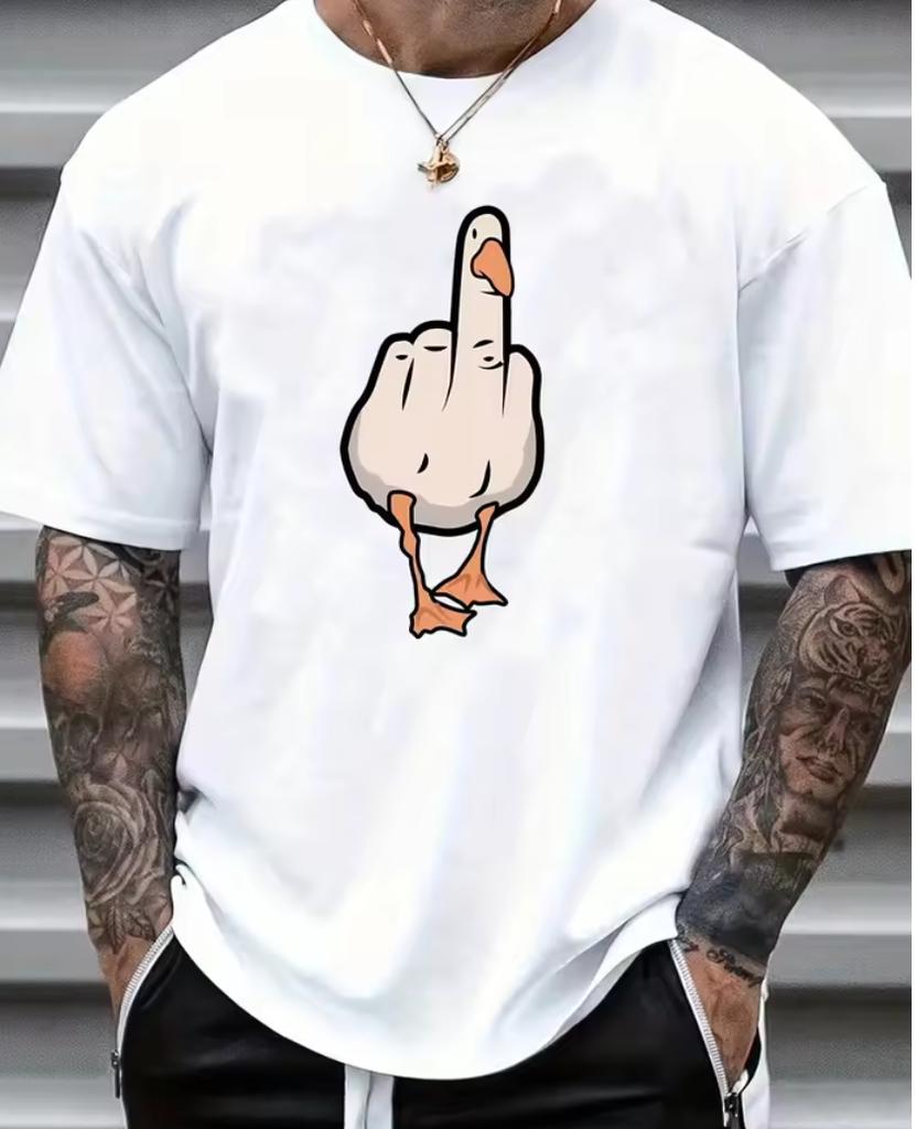 Men's Summer 100% Cotton High Quality Fashionable Casual Sports Loose Fun Pattern Printed Round Neck Short Sleeve T-shirt Top