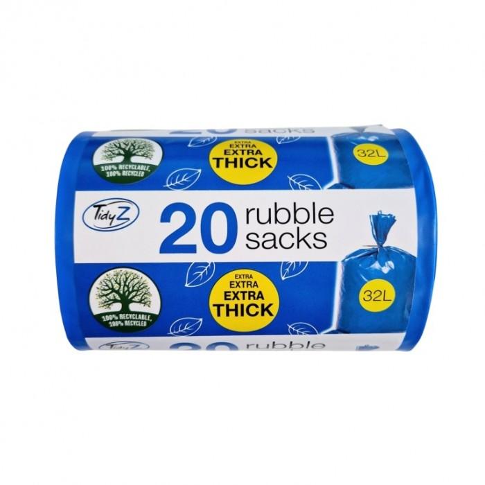 Tidyz Ultimate Jumbo Plastic Roll Rubble Sacks (Pack of 20)