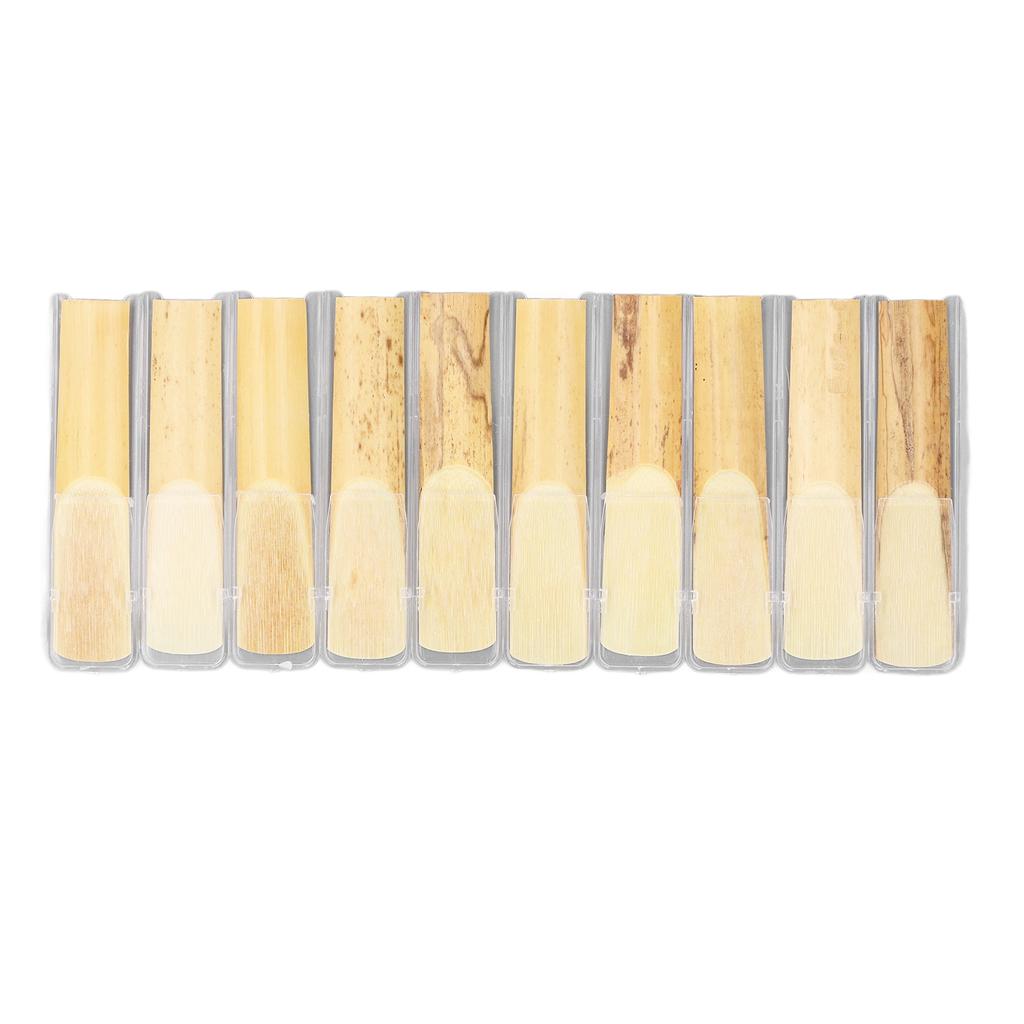 10PCS Tenor Saxophone Reeds 2.5 Strength Bb Key Reeds Replacement for Beginners and Performers 7.9x1.7x0.4cm