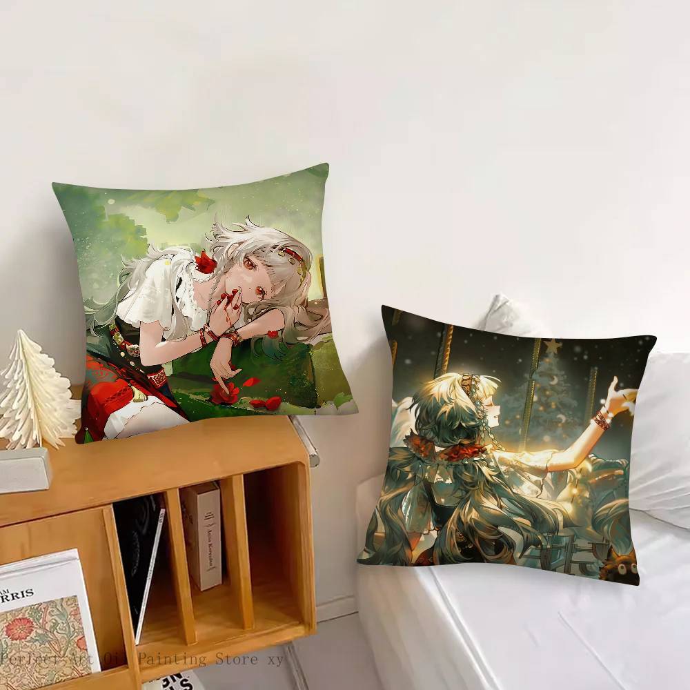 Rubuska Anime Reverse 1999 Pillow Case Fashion Square Pillowcase Bedroom Sofa Room Ins Decoration Leisure