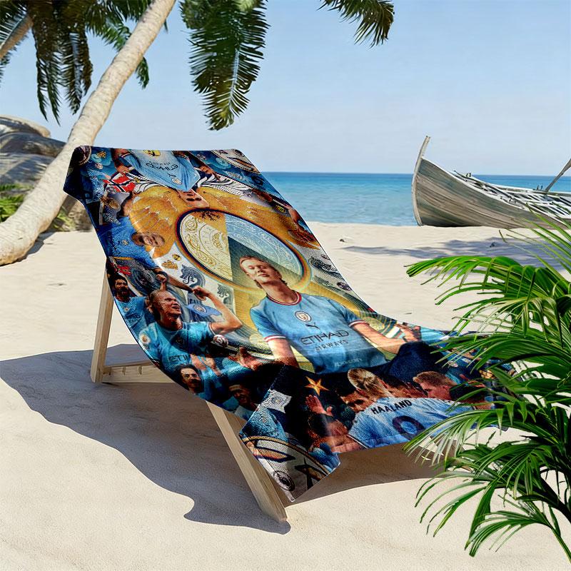 Haaland Apex Druck Strandtuch, Großes Weiches Schnelltrocknendes Handtuch für Strand Camping Schwimmen