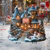 2D Flat - 2D Design, a Vintage Winter Snowman Castle Garden Decoration - Outdoor Christmas Yard Decor