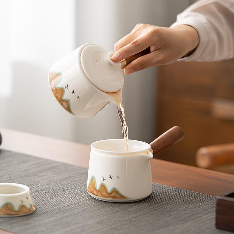 Su Shi Ceramic Kung Fu Tea Set - Mutton Fat Jade Design
