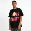 Love More Worry Less Smiley Face Graphic Casual Tee Pure Cotton T-shirt