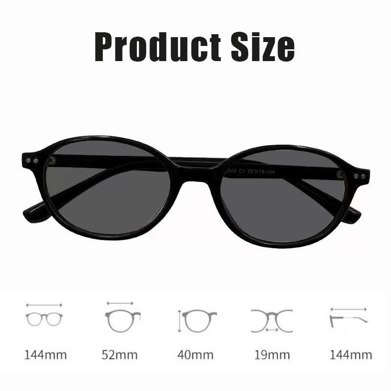 2PCS Unisex Trendy High Quality Oval Frame Myopia Sunglasses Outdoor Street Style Anti-UV Ultra Light Prescription Near Sight Eyewear