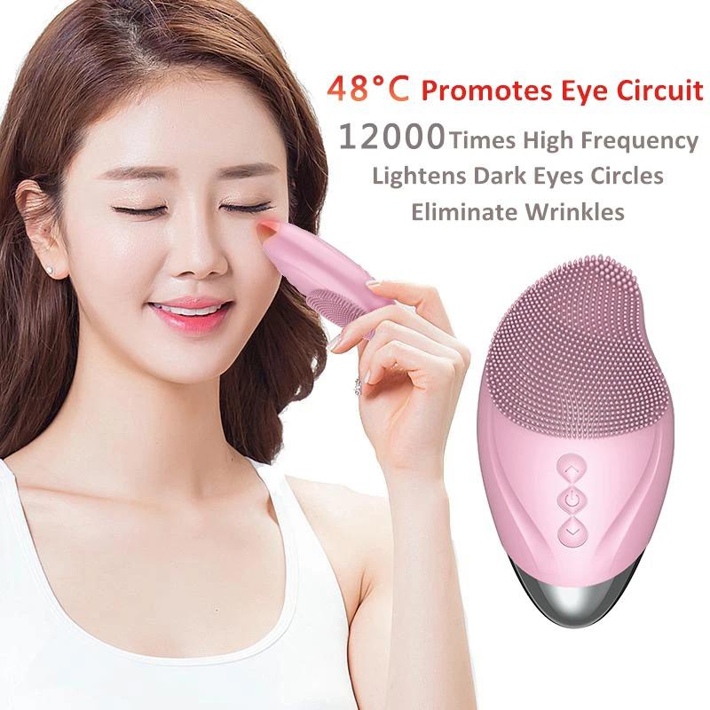 Facial Cleansing Electric Cleansing Brush Ultrasonic Silicone Facial Cleanser Deep Pore Cleansing Facial Skin Massager Cleaning