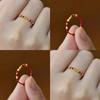 2pcs "Golden Every Year" Golden-Crushed Braided Red String Ring, Niche Design, Lucky Woven Ring for the Zodiac Year, Protective Ring for Christmas