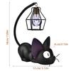 Cute Black Cat Night Light Resin Craft Desktop Lamp Room Table Decoration Gift (Black Eyes)