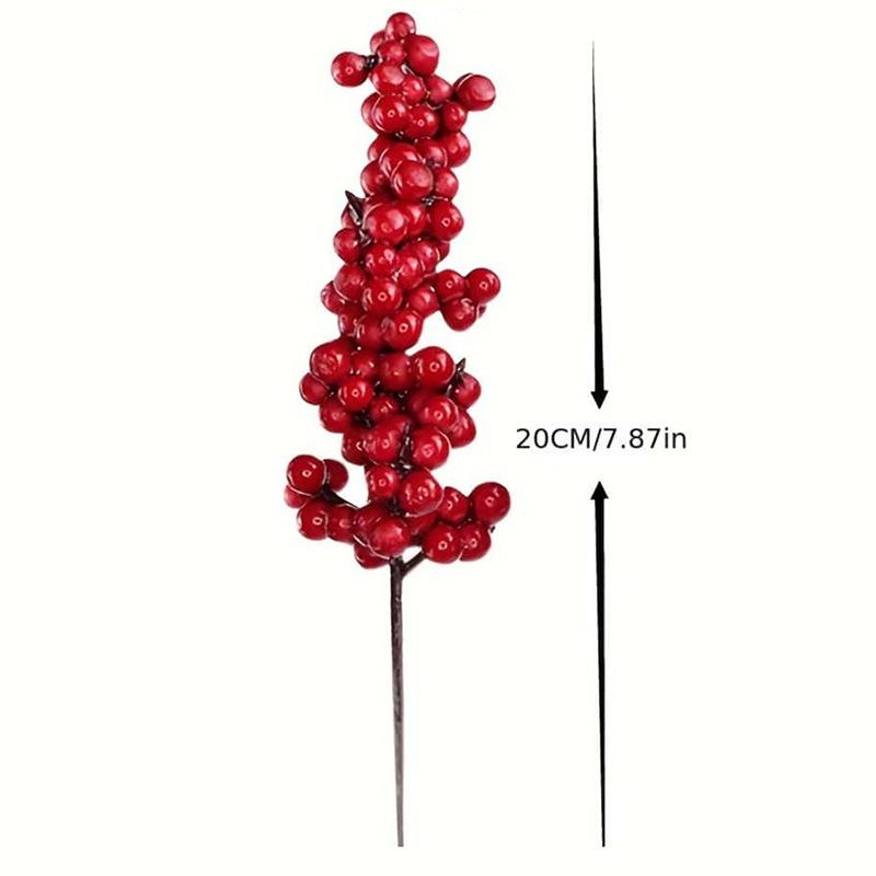 Christmas Simulation Red Fruit Fa Cai Fruit, Simulation Holly Fruit Red Berry String Home Decoration Ornament