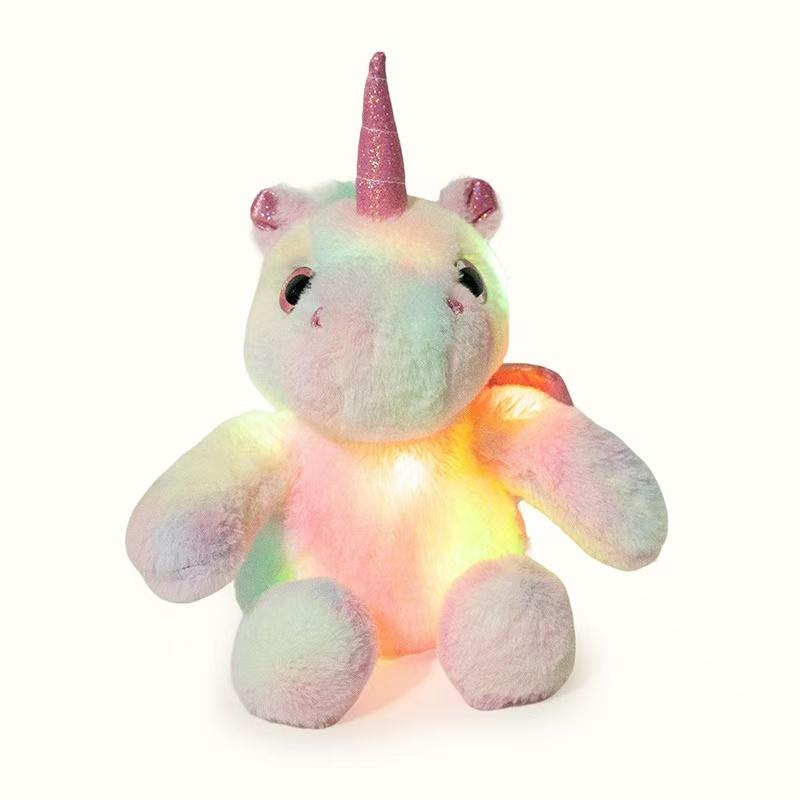 The Latest Luminous Unicorn Horse Kawaii Plush Toy Figurine Doll Cartoon Anime Cute Companion Sleeping Children Gift Doll