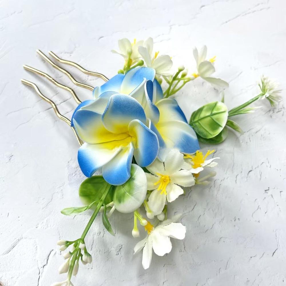 Bohemian Flowers Hair Claw Side Clip Artificial Floral Hair Clip  Photography Props