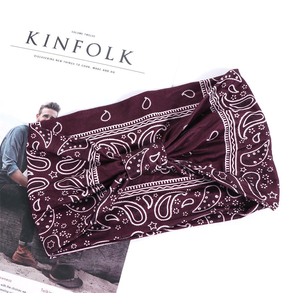 Turbantes Nó Boho Elásticos Headwrap Borda Larga Lenços de Cabeça Florais Headband Faixa de Suor Esportiva Dança