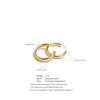 Yhpup 40mm Anti-allergy Stainless Steel C Shape Round Daily Metal Shiny Hoop Earrings Minimalist High Quality Waterproof Jewelry
