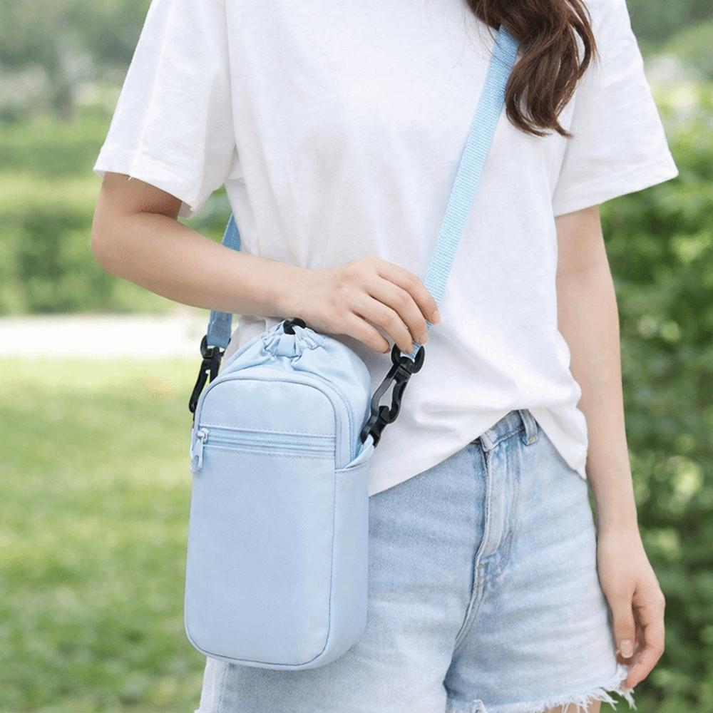 Drawstring Design Crossbody Water Bottle Bag Water Bottle Carrier Bag  Gym