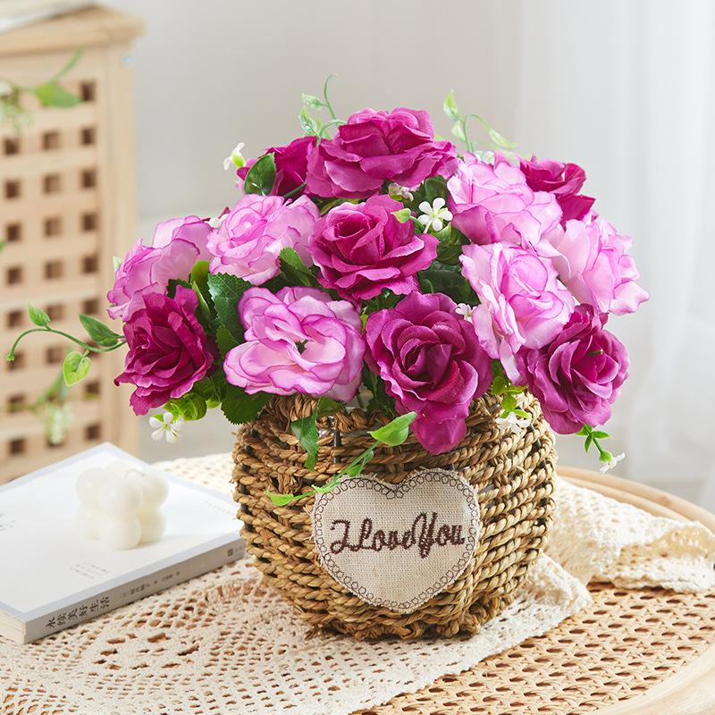 Silk Sunflower Floral Arrangement: Artificial Potted Bouquet for Living Room and Dining Table Decoration.