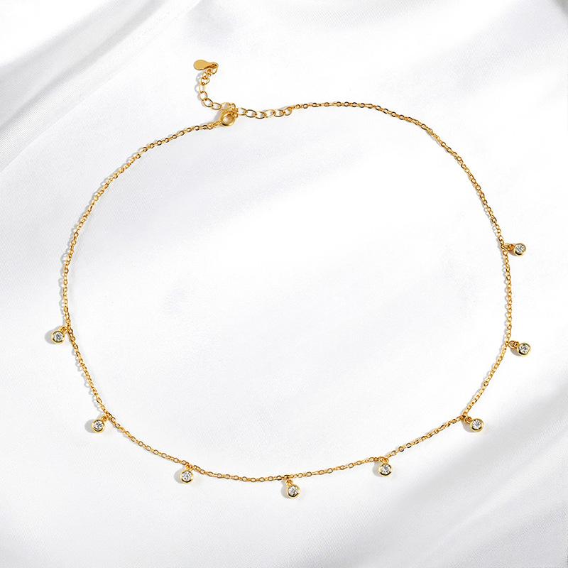 Smyoue Certified Bubble 8 Stone 100% Real Moissanite Necklace Pendant Classic Women's Neck Chain Silver 925 Plated 18K