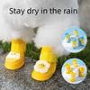 4Pcs/Set Waterproof Puppy Shoes Anti Slip Sole Pet Paw Protector Pet Rain Boot Rainy Weather