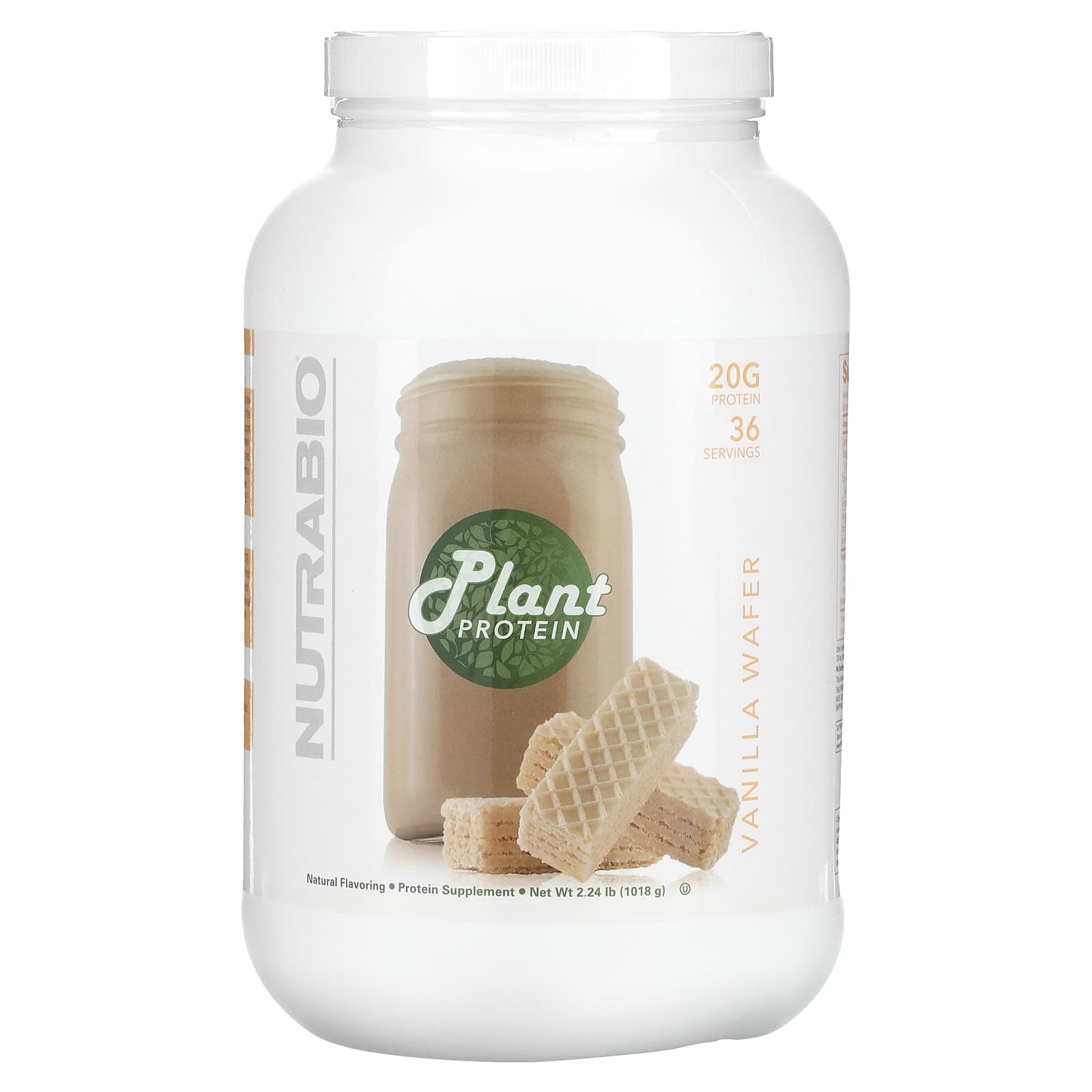 

NutraBio, Plant Protein, Vanilla Whopper, 2.24 lb (1,018 g)