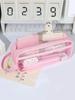 1pc PVC Waterproof Pencil Case Large Capacity Pen Case Organizer Zipper Pencil Pouch Office Supplies School Supplies Pencil Case