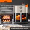 Supor 6L Air Fryer: Double Heat, Low Noise, No-Flip, Multifunctional Steam Cooking.