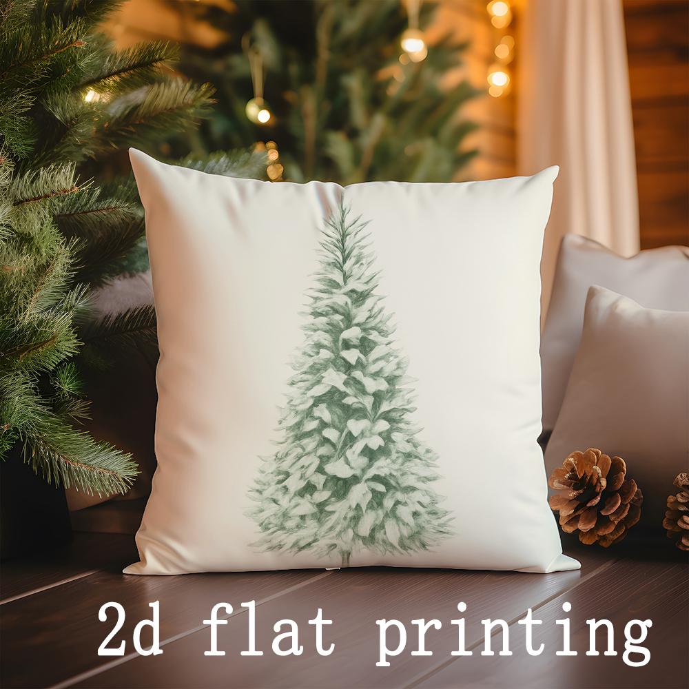 Home Decor Christmas Tree & Noel Pattern Throw Pillows Pattern Cushion Cover Suitable for Sofa Bedroom Car Pillow Cover
