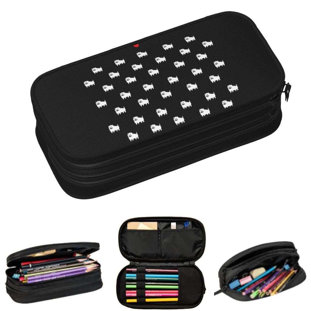 Undertale Dog Heart Pencil Cases for Student Gifts Pen Box Pencil Bag Large Storage Pencil Pouch