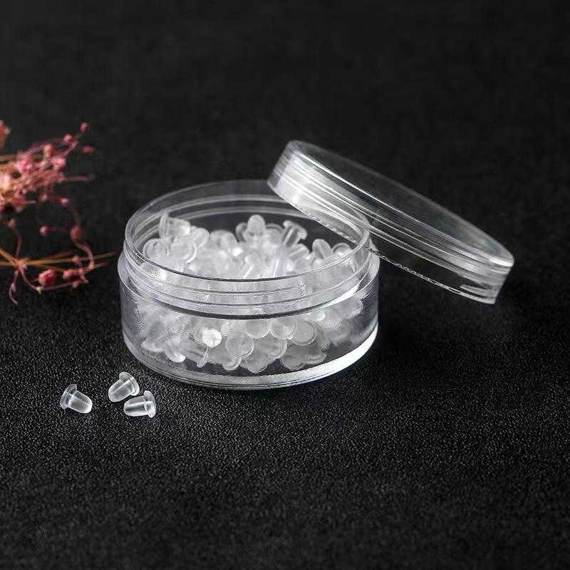 Silicone Ear PlugsTransparent Plastic Silicone Leather Ear Plugs Ear Caps Rear Ear Rings Anti-drop Ear Buckles Rubber Plug Tips