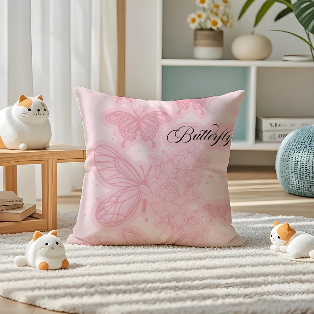 Hot Selling Camellia High-end Printing Pillow Case Silky Elegant Comfort Sofa Bed Invisible Zipper