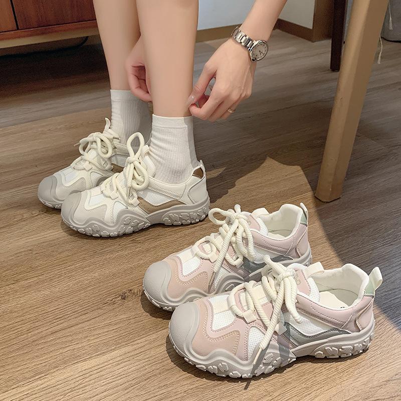 Ugly cute niche sports shoes women's shoes 2025 new spring and summer mesh explosion student mountaineering casual running shoes