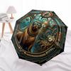 Steampunk Seal Adventure pattern umbrella, portable and foldable design, 8 ribs, a casual accessory for Halloween, Christmas, and birthday gifts.
