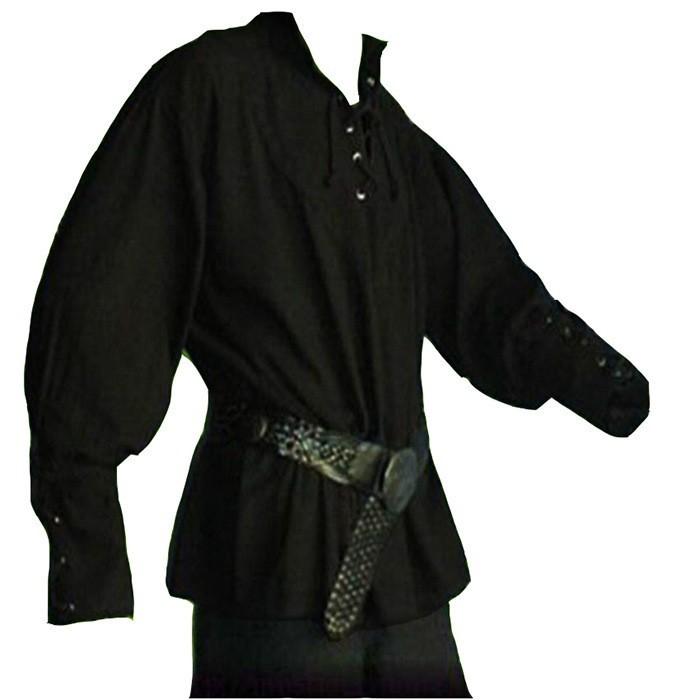 Retro Rychleschnoucí Košile Rytířská Košile Stylový Stojáček Halloweenská Rytířská Košile Cosplay Kostým Středověké Oblečení Retro Košile Bez Pásku