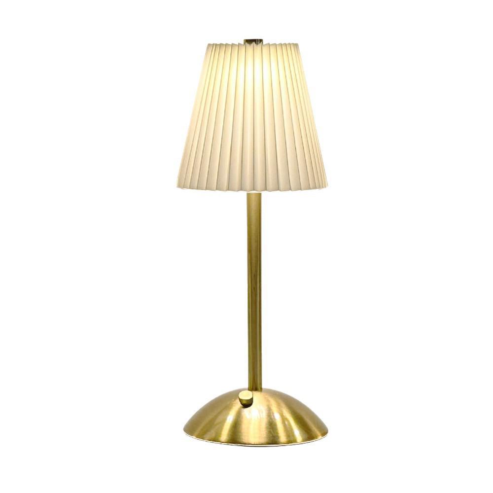 Nordic Dimmable Pleated Fabric & Metal Bedside Lamp