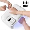 Nageltrockner Lampe Maschine Faltbar 66 LEDs UV LED Nagellampe mit Handkissen für Schnelles Aushärten Gel-Nagellack Nageltrockner-EU-Stecker