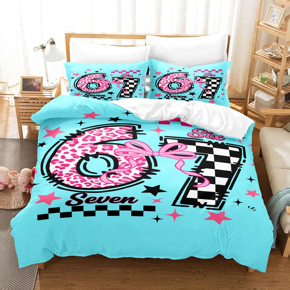 Blue 67 POP Culture 3D Print Bedding Set Modern Style Soft Duvet Cover Set King Queen Twin Size Birthday Gift for Bedroom Decor