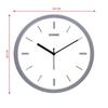 Relógio de Parede Analógico Metálico Elegante, Movimento Silencioso, Indicador de Hora com Linhas Marcantes (12 Polegadas, Moldura Prateada)