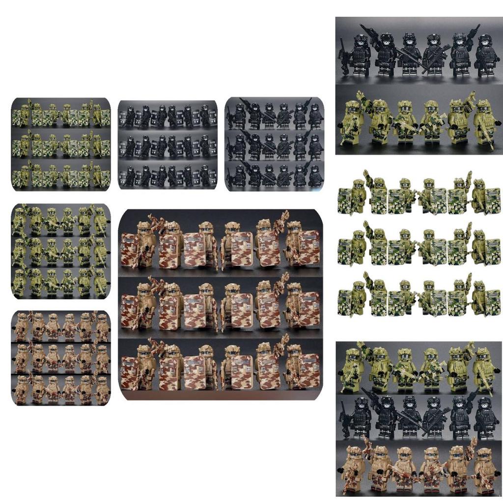 Ghost Special Police Military Special Forces Building Blocks Compatible With Boys' Construction Toys With Shields And Buckets