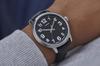 TIMEX Easy Reader Date Full Size Leather Strap Timex Easy Reader Watch Watch, Black/Silver Tone/Black, 43mm, Men's