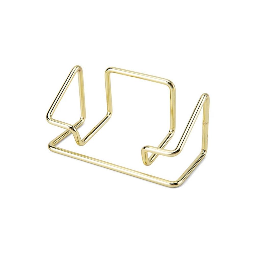 Gold Metal Business Card Holder Desk Bracket Cards Organizer Office Business Cards Display Holders Fashion Desktop Decorative