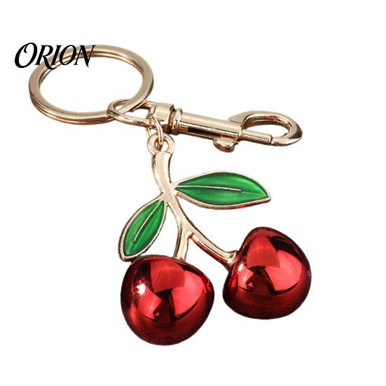 Women Purse Charms Double Cherry Keychain for Women, Golden Plated Alloy Car Key Ring, Decorative Charm Pendant Handbags Backpacks Purses Aesthetic