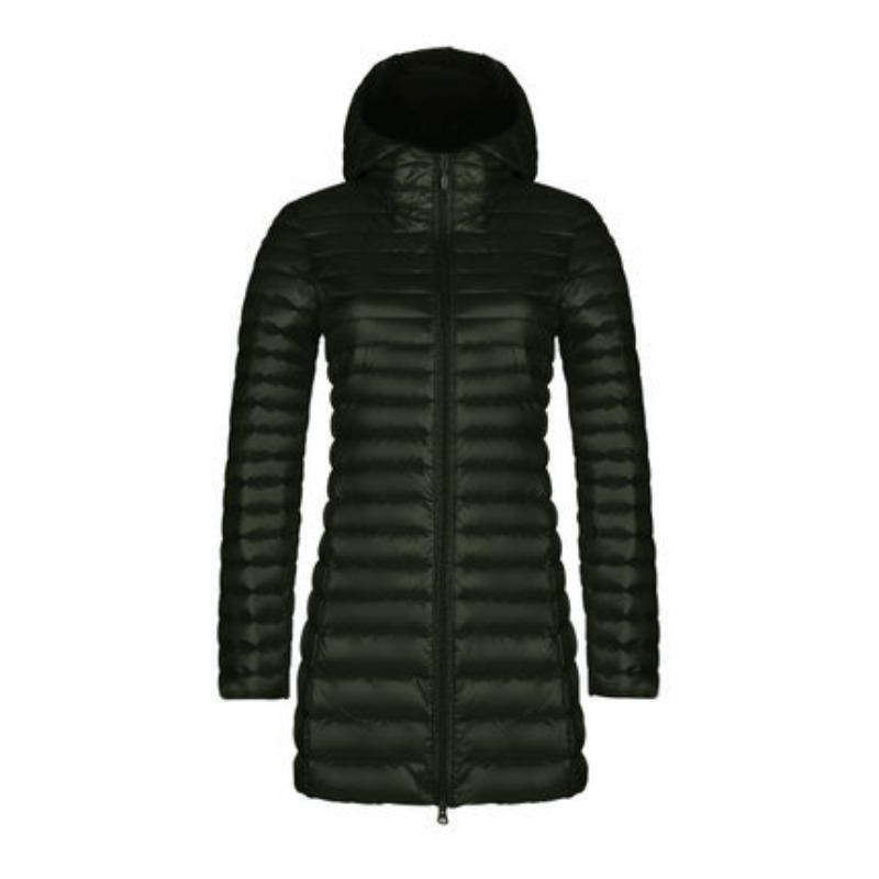 Autumn and winter light down jacket women's hooded medium and long thin slim portable jacket warm winter clothing