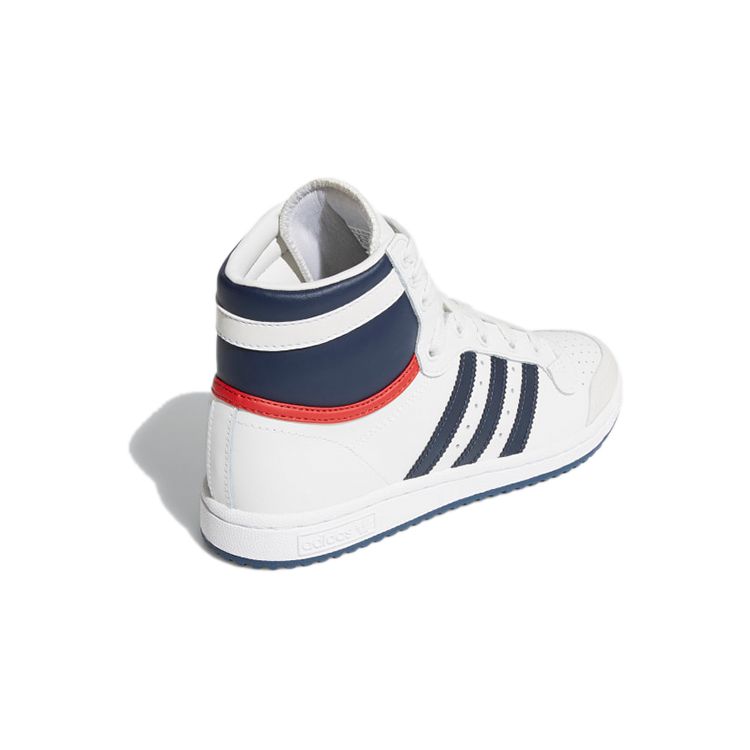 adidas Top Ten High J Zapatillas Blancas Azul Oscuro para Niños Core-White Collegiate-Red D74481